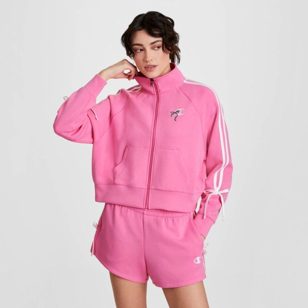 Champion Women's In the Stands Full Zip Top - Pink M